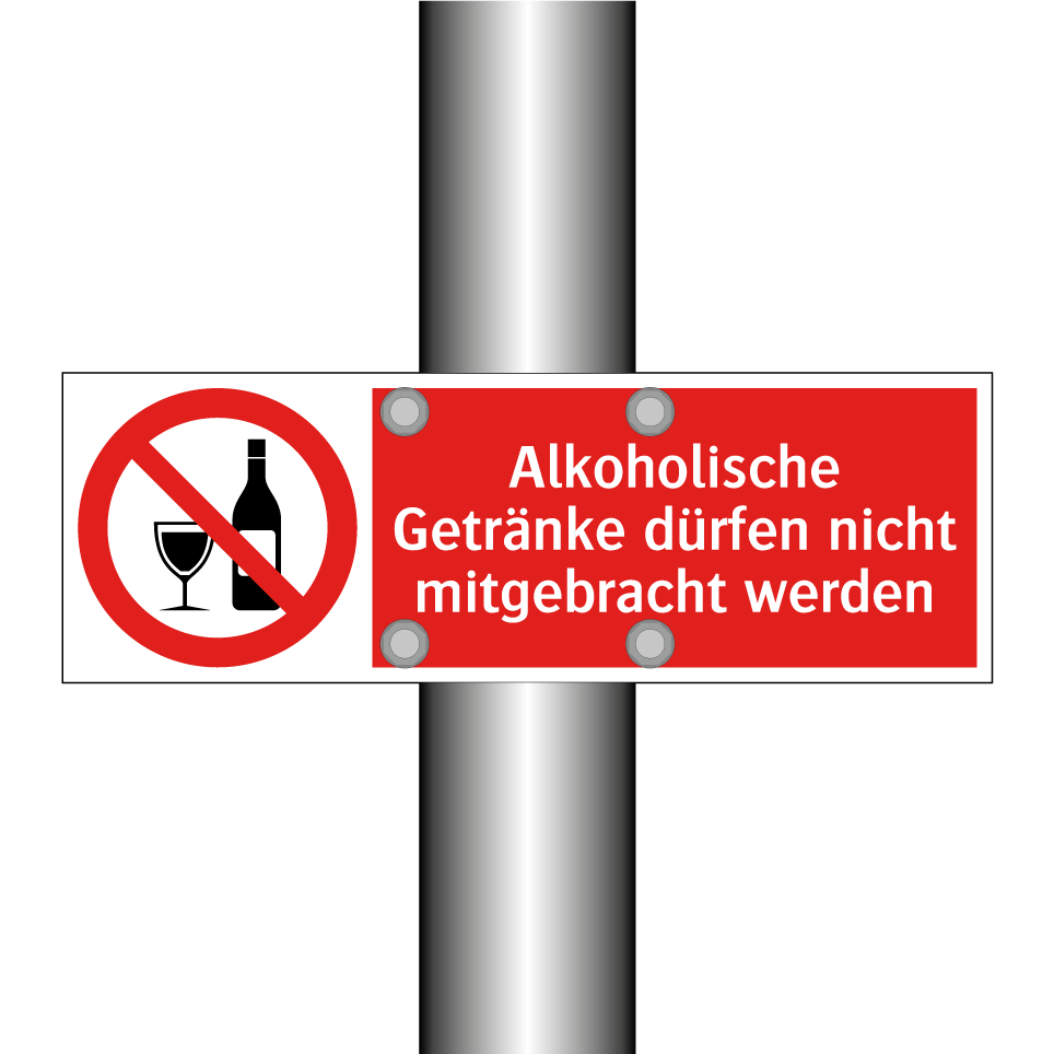 Alkoholische Getränke dürfen nicht mitgebracht werden