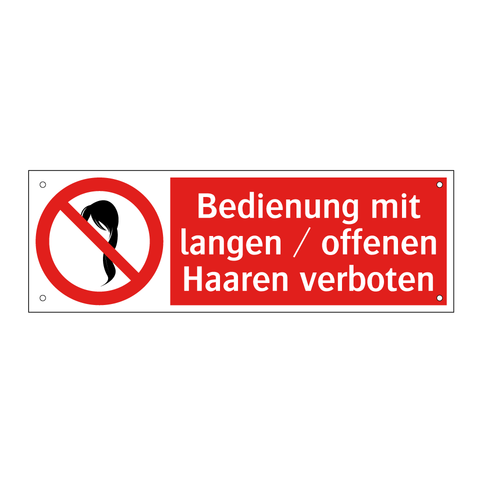Bedienung mit langen / offenen Haaren verboten