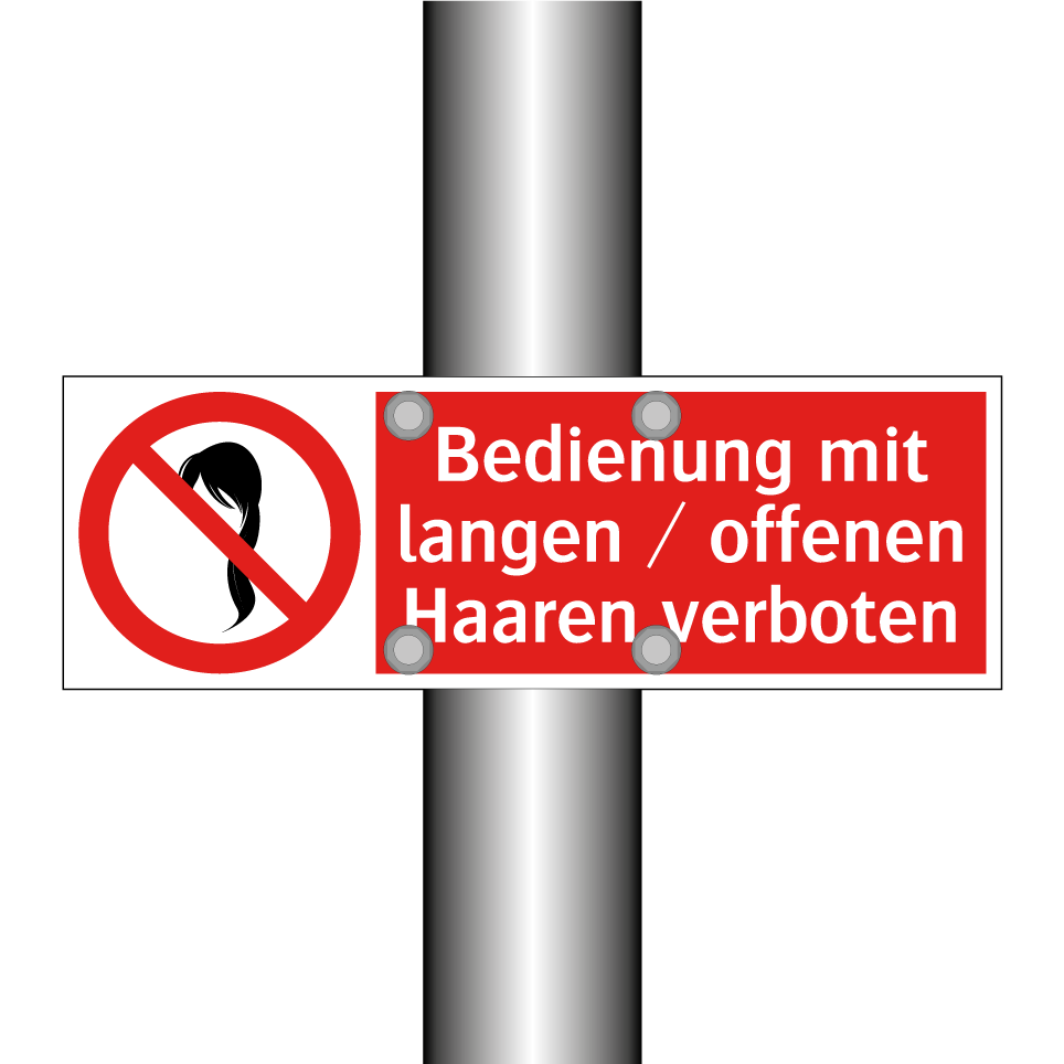 Bedienung mit langen / offenen Haaren verboten