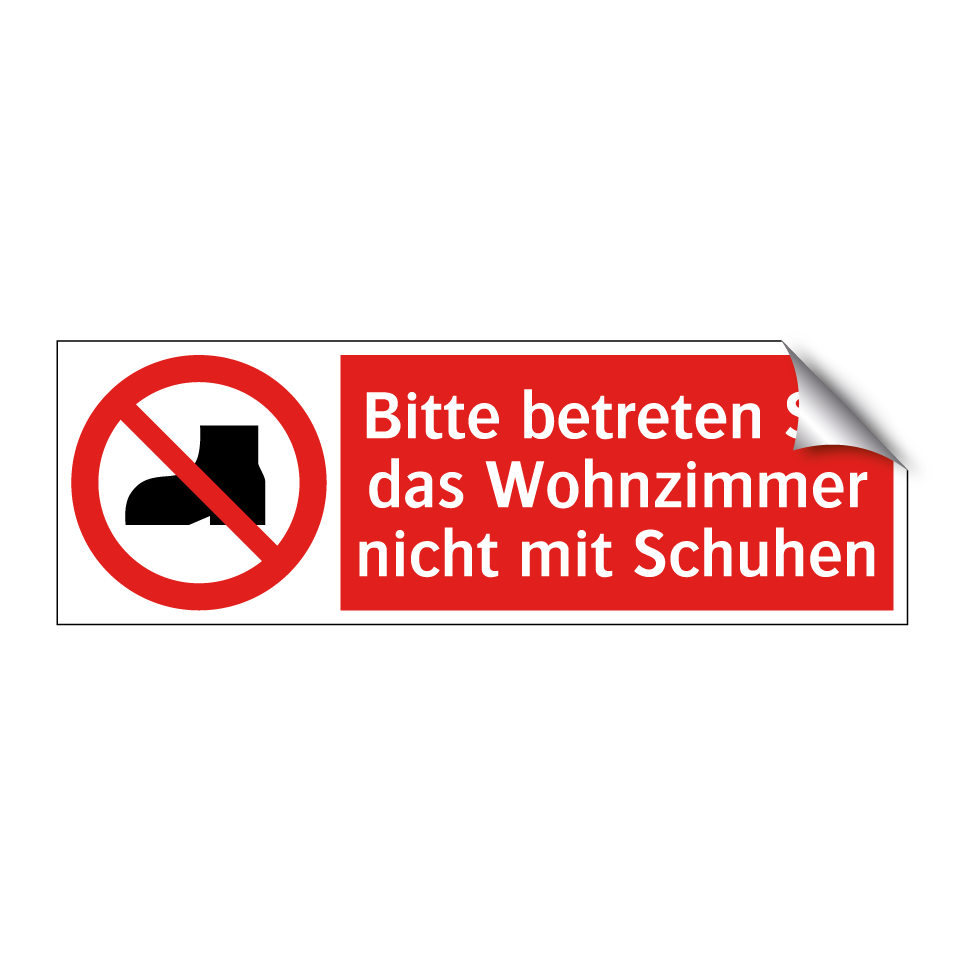 Bitte betreten Sie das Wohnzimmer nicht mit Schuhen
