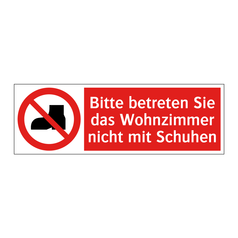 Bitte betreten Sie das Wohnzimmer nicht mit Schuhen