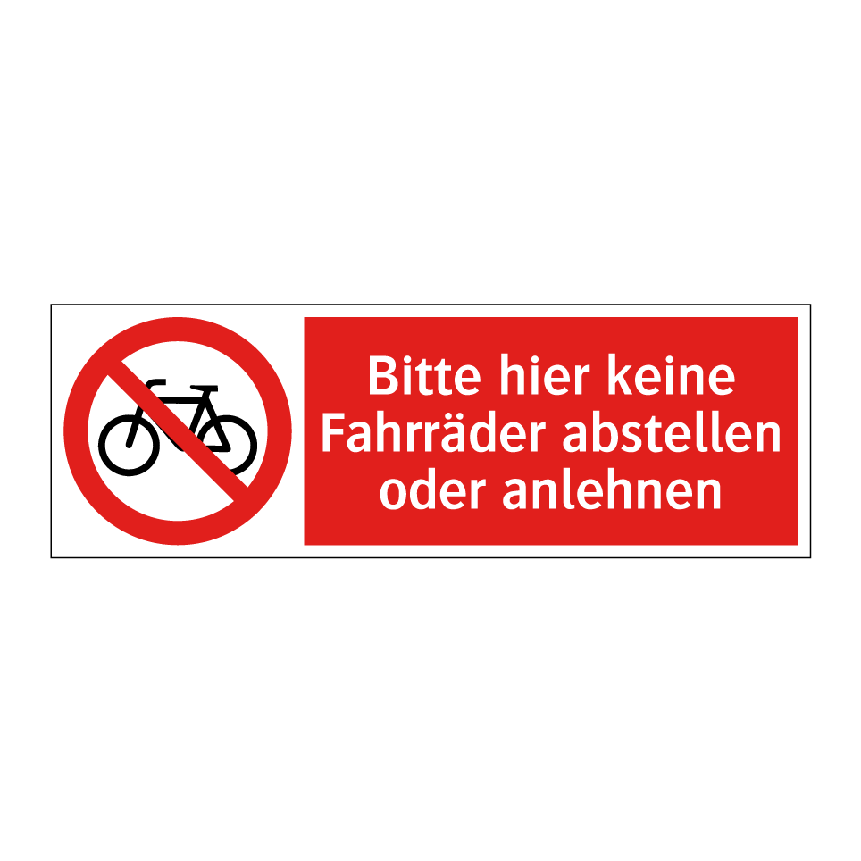 Bitte hier keine Fahrräder abstellen oder anlehnen