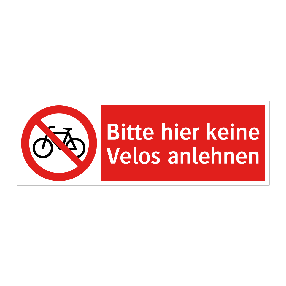 Bitte hier keine Velos anlehnen