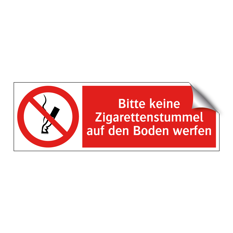 Bitte keine Zigarettenstummel auf den Boden werfen