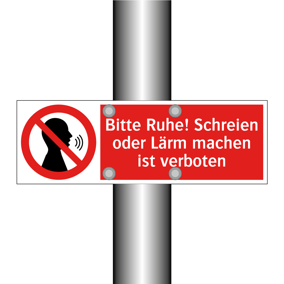 Bitte Ruhe! Schreien oder Lärm machen ist verboten