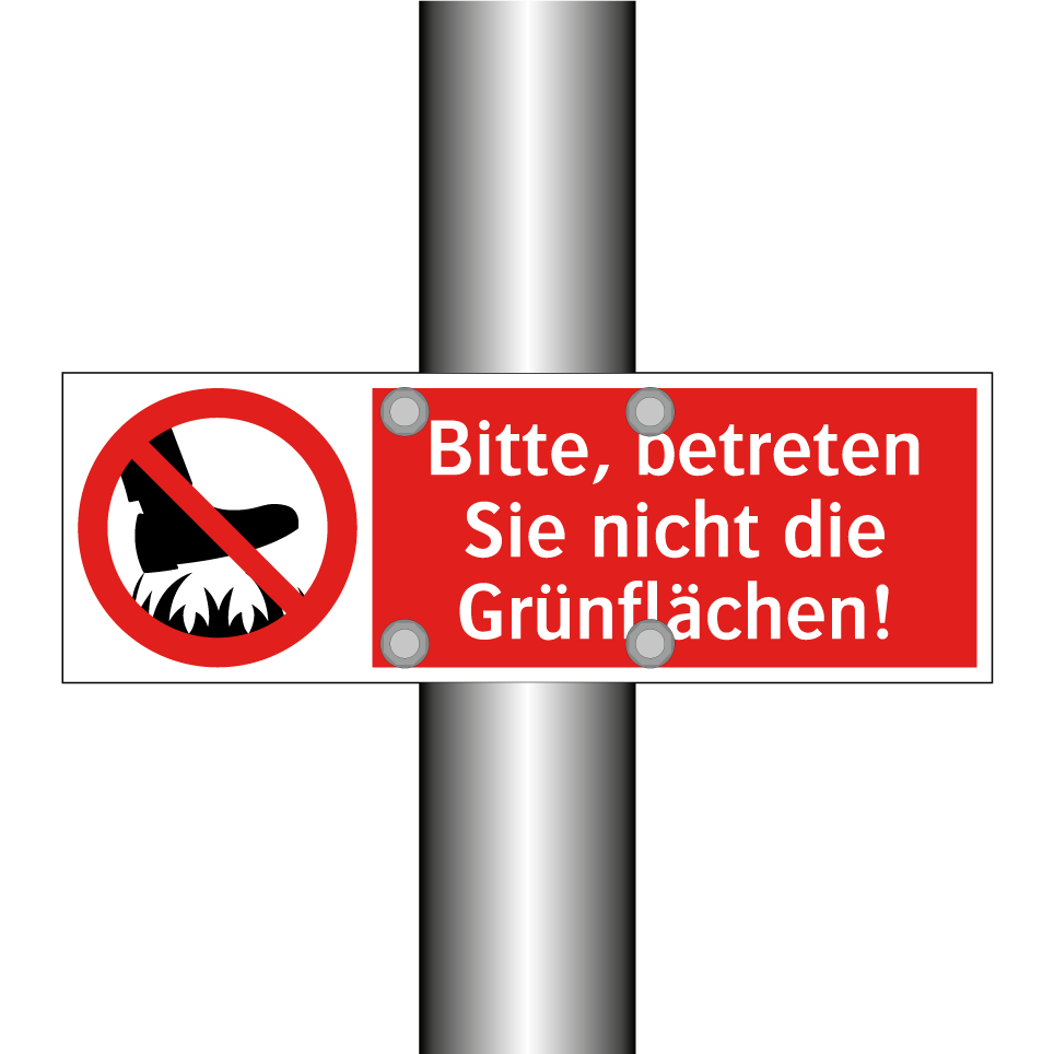 Bitte, betreten Sie nicht die Grünflächen!