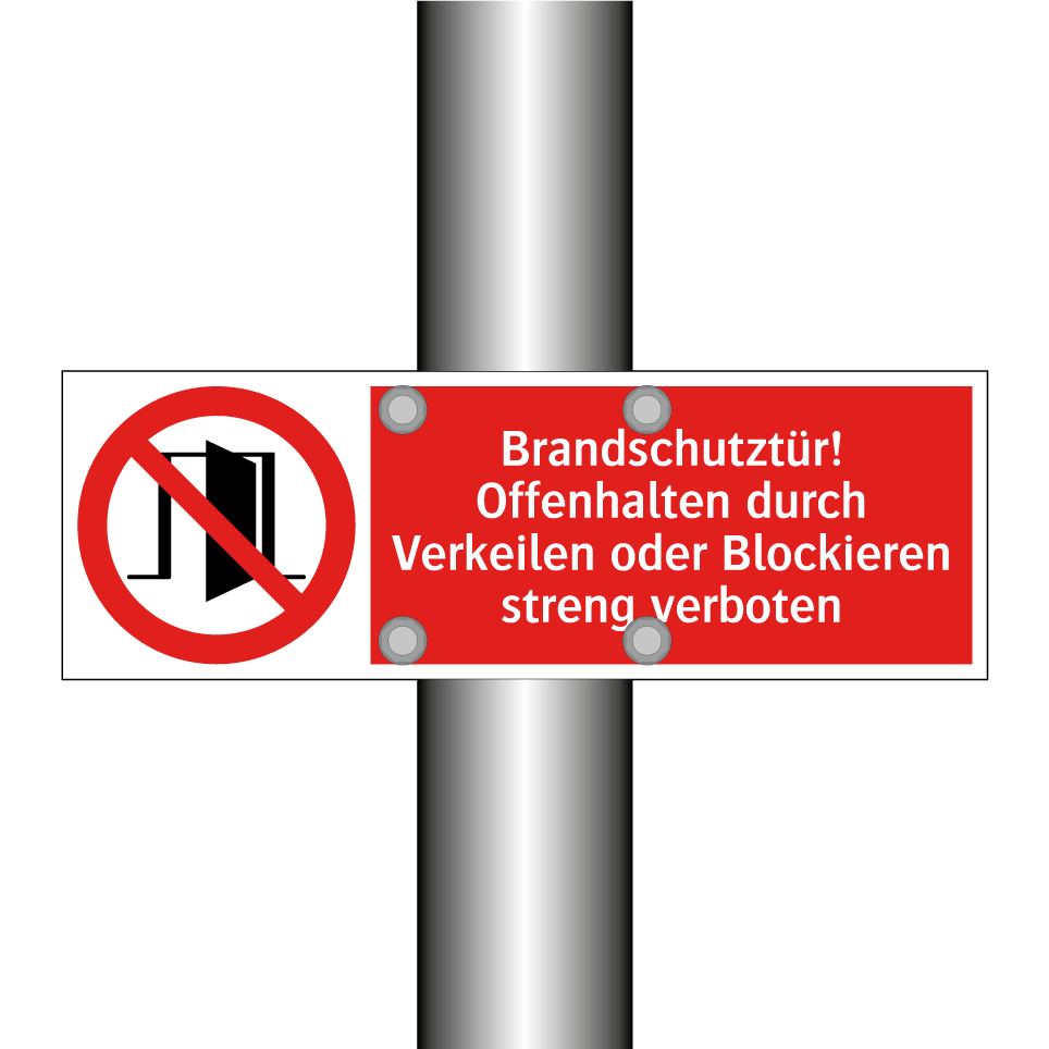 Brandschutztür! Offenhalten durch Verkeilen oder Blockieren streng verboten