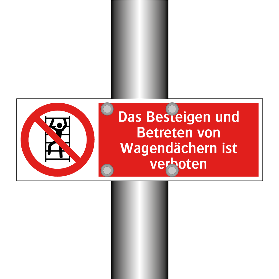 Das Besteigen und Betreten von Wagendächern ist verboten
