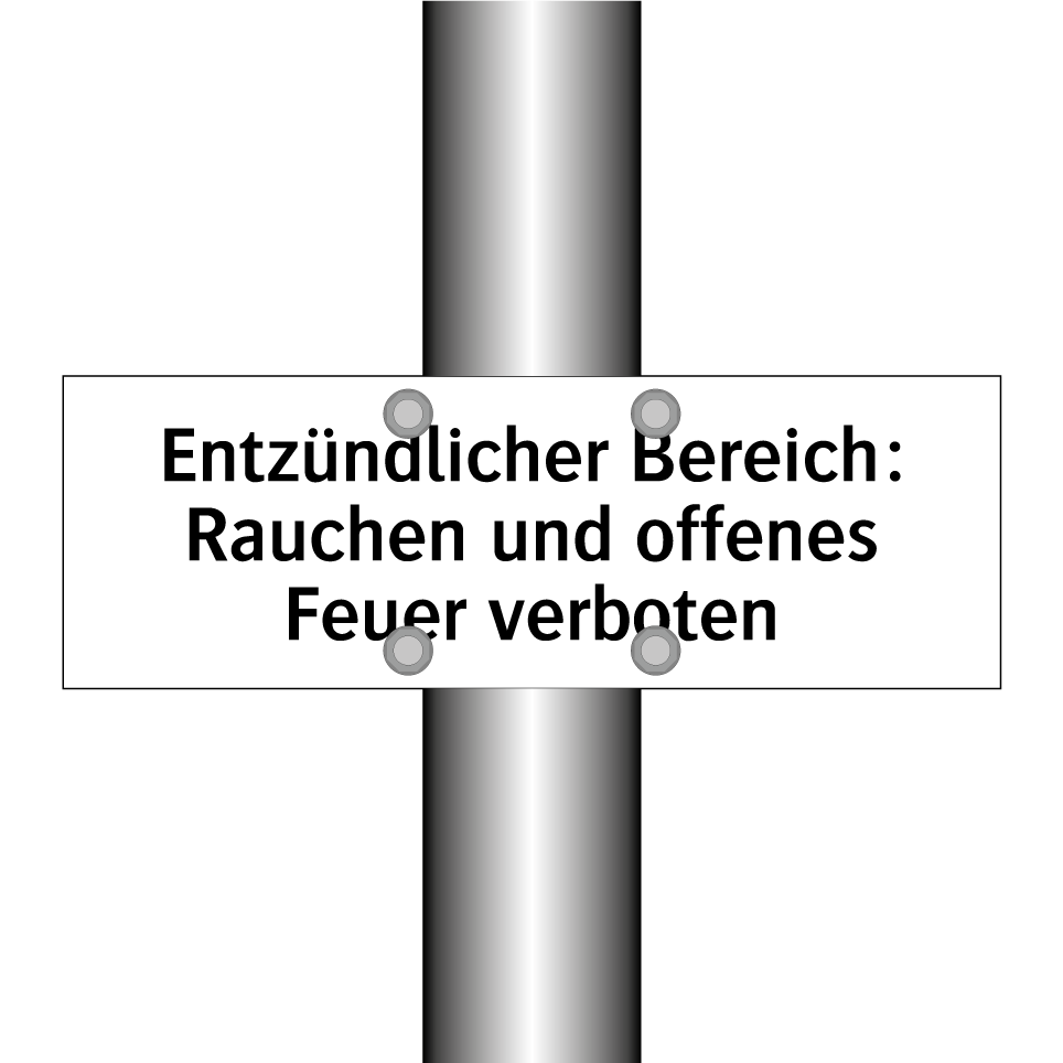 Entzündlicher Bereich: Rauchen und offenes Feuer verboten