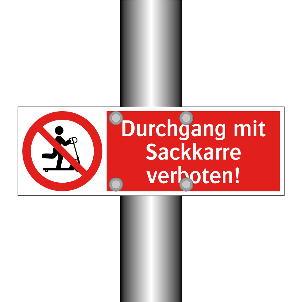 Durchgang mit Sackkarre verboten!