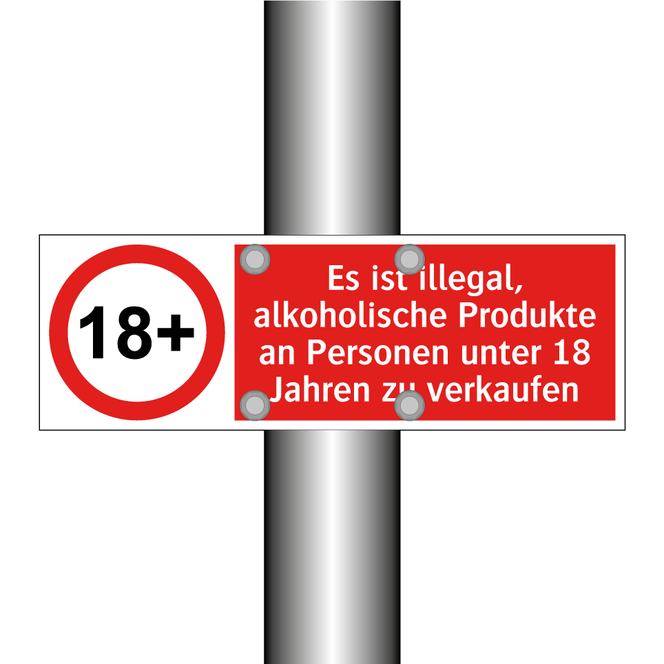 Es ist illegal, alkoholische Produkte an Personen unter 18 Jahren zu verkaufen