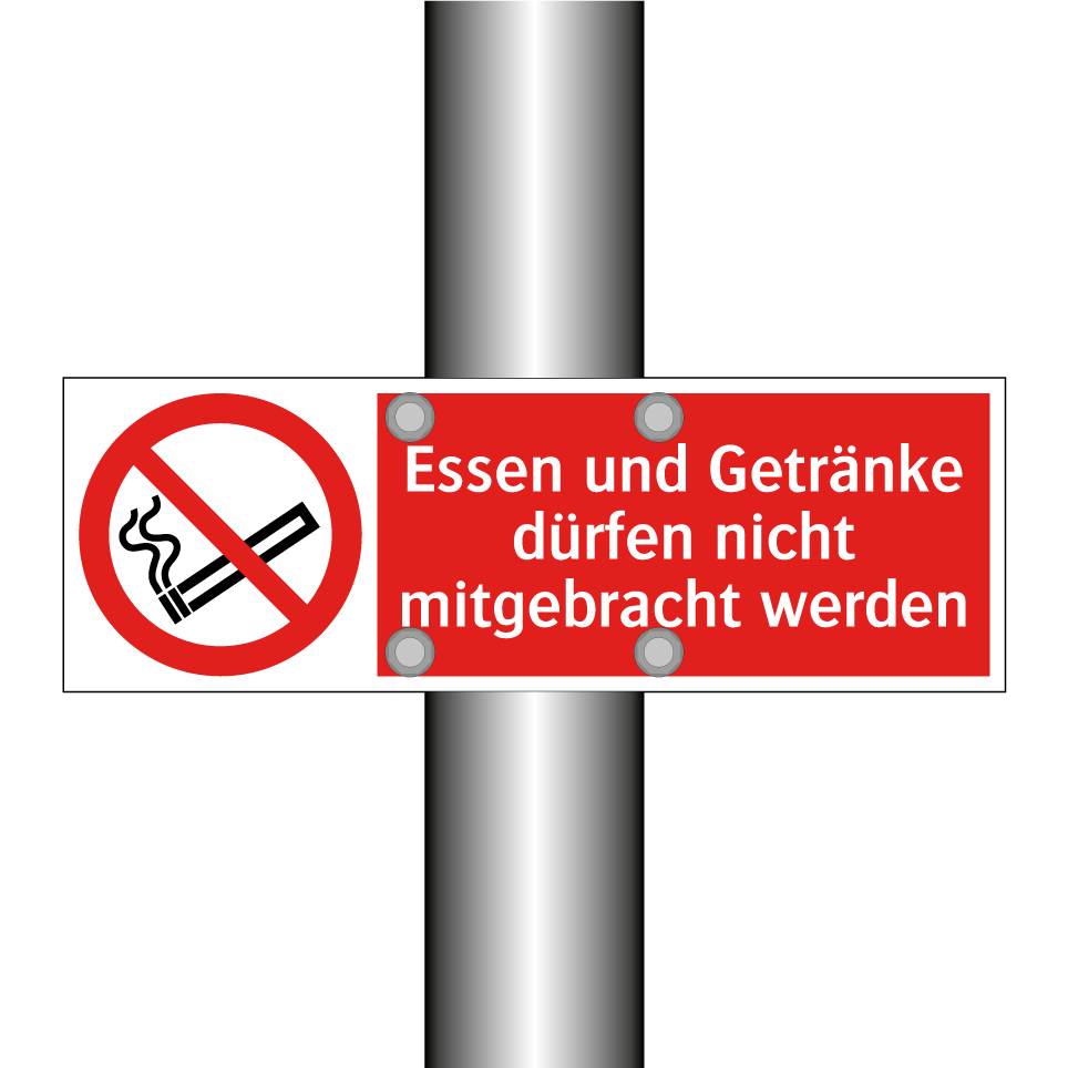 Essen und Getränke dürfen nicht mitgebracht werden