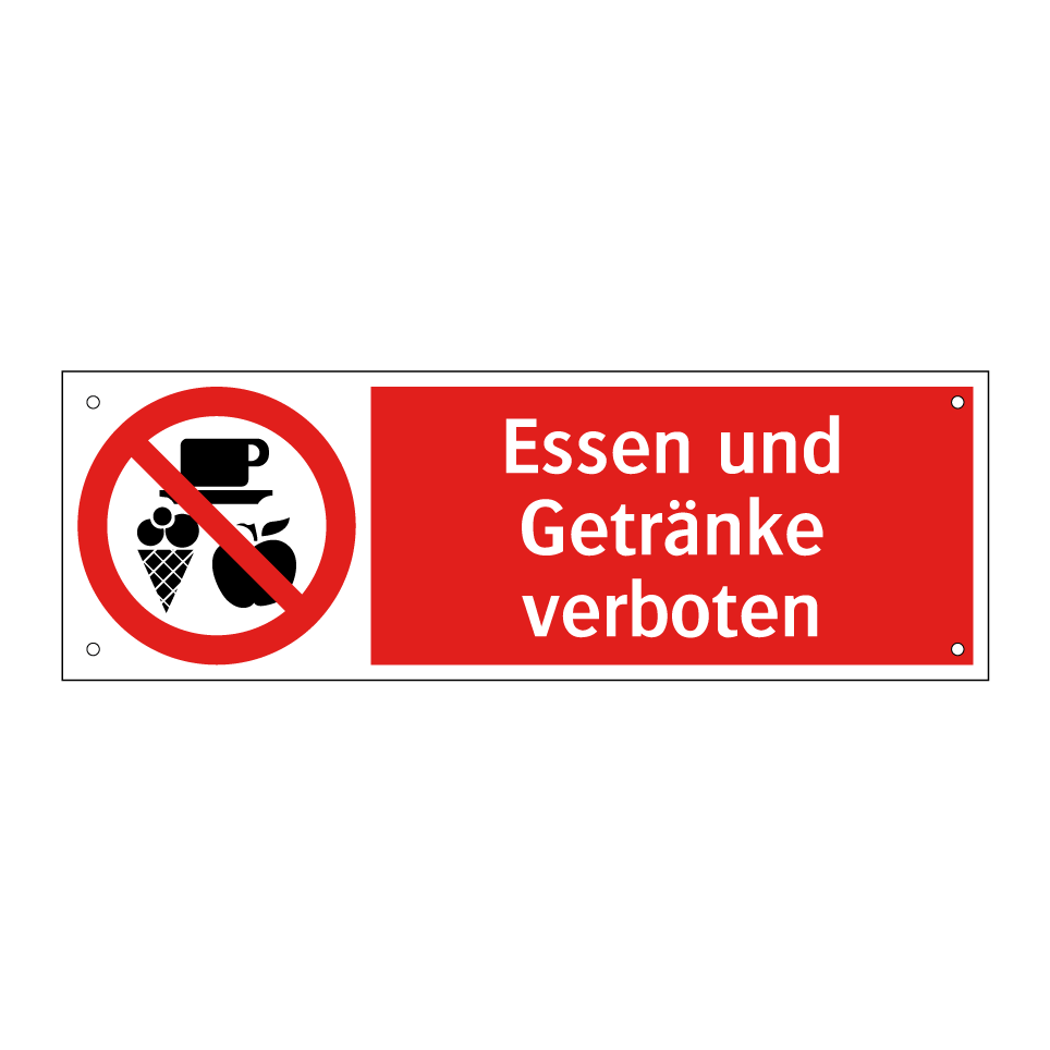 Essen und Getränke verboten