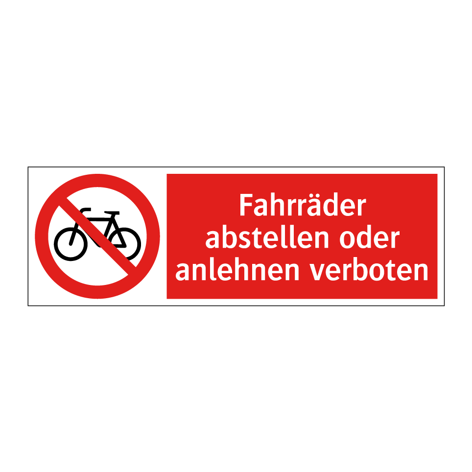 Fahrräder abstellen oder anlehnen verboten
