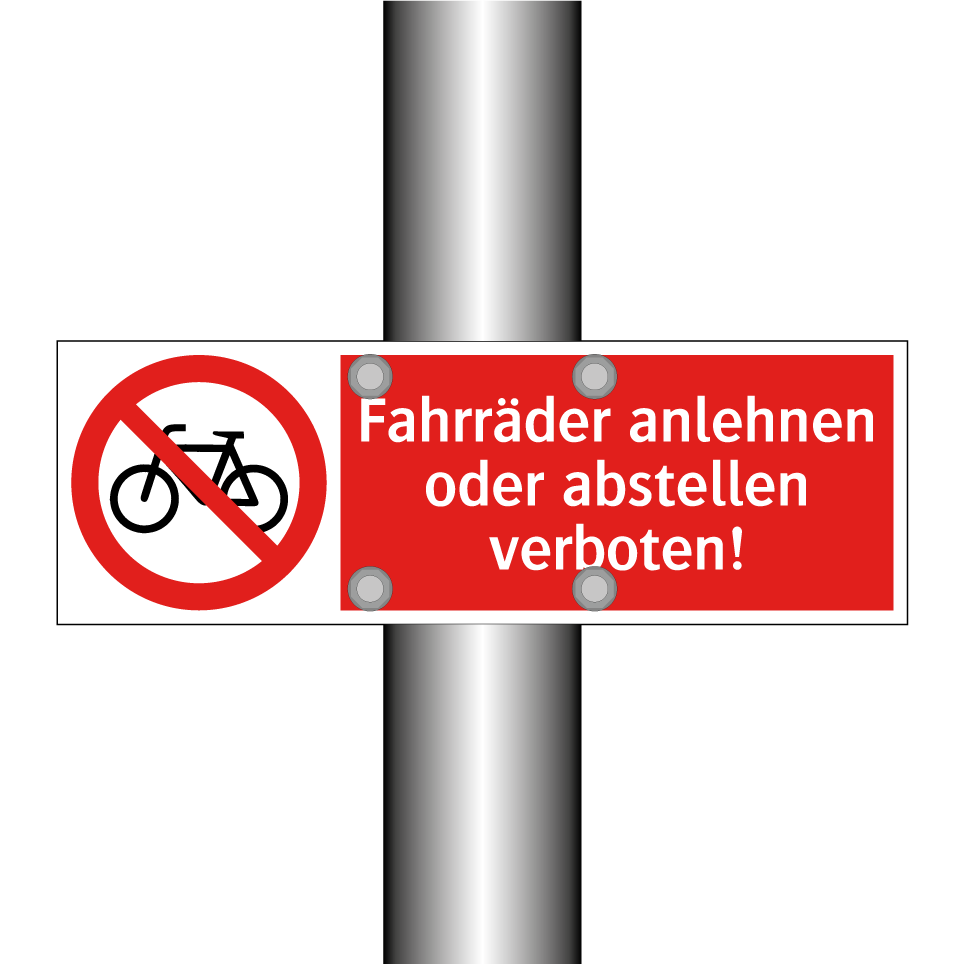 Fahrräder anlehnen oder abstellen verboten!