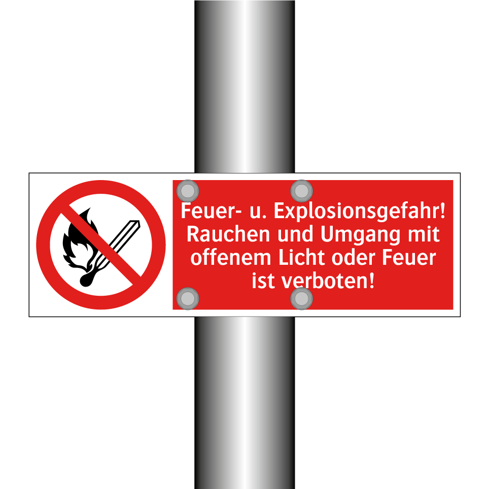 Feuer- u. Explosionsgefahr! Rauchen und Umgang mit offenem Licht oder Feuer ist verboten!