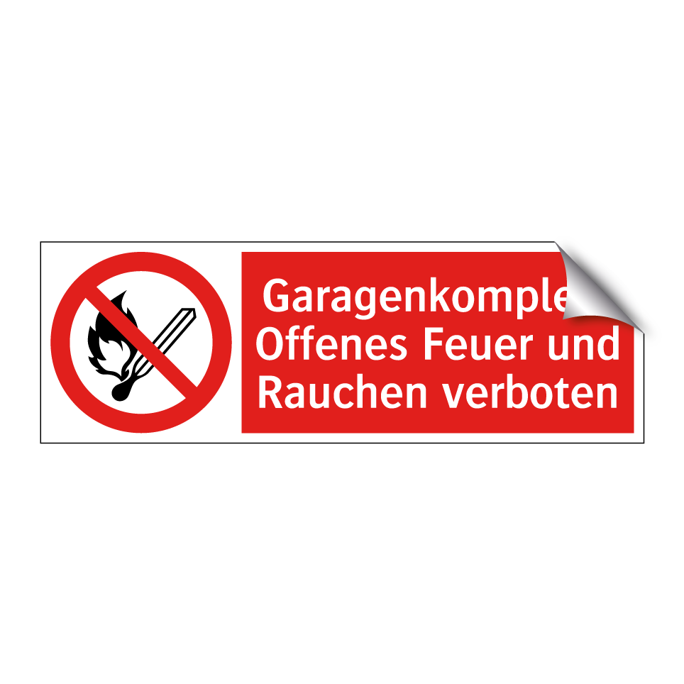 Garagenkomplex: Offenes Feuer und Rauchen verboten