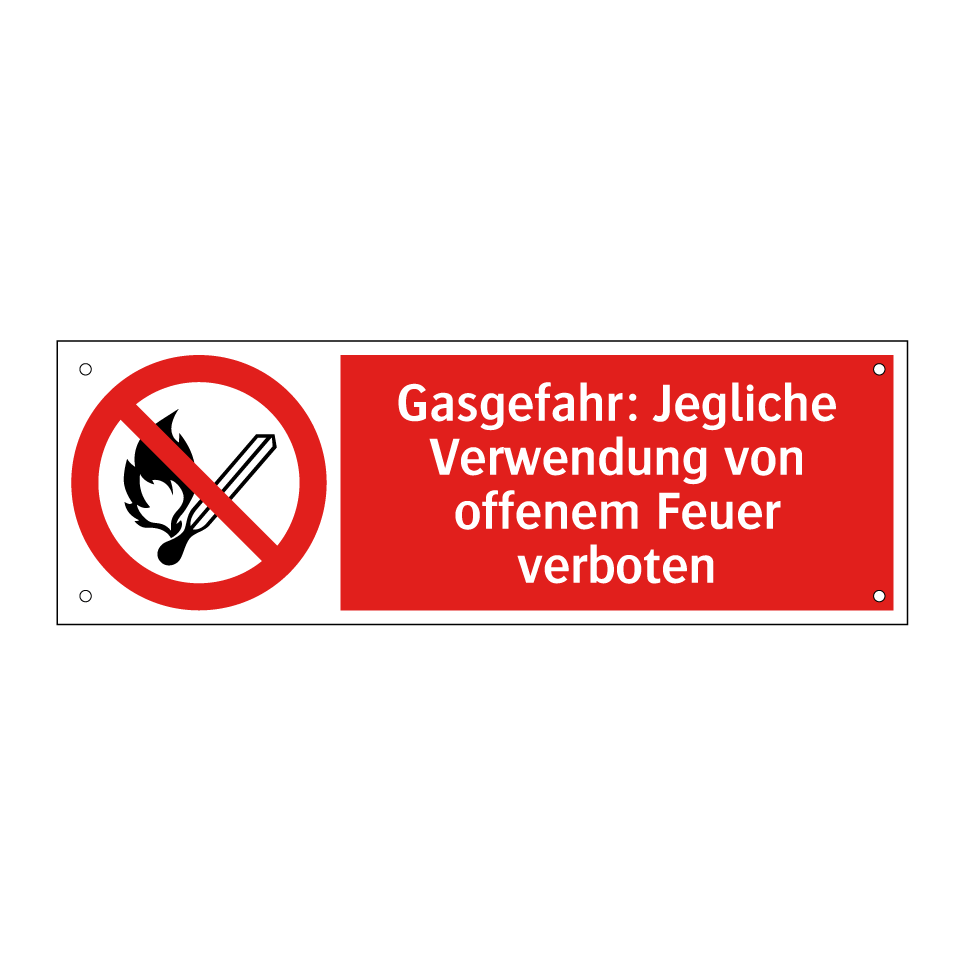 Gasgefahr: Jegliche Verwendung von offenem Feuer verboten