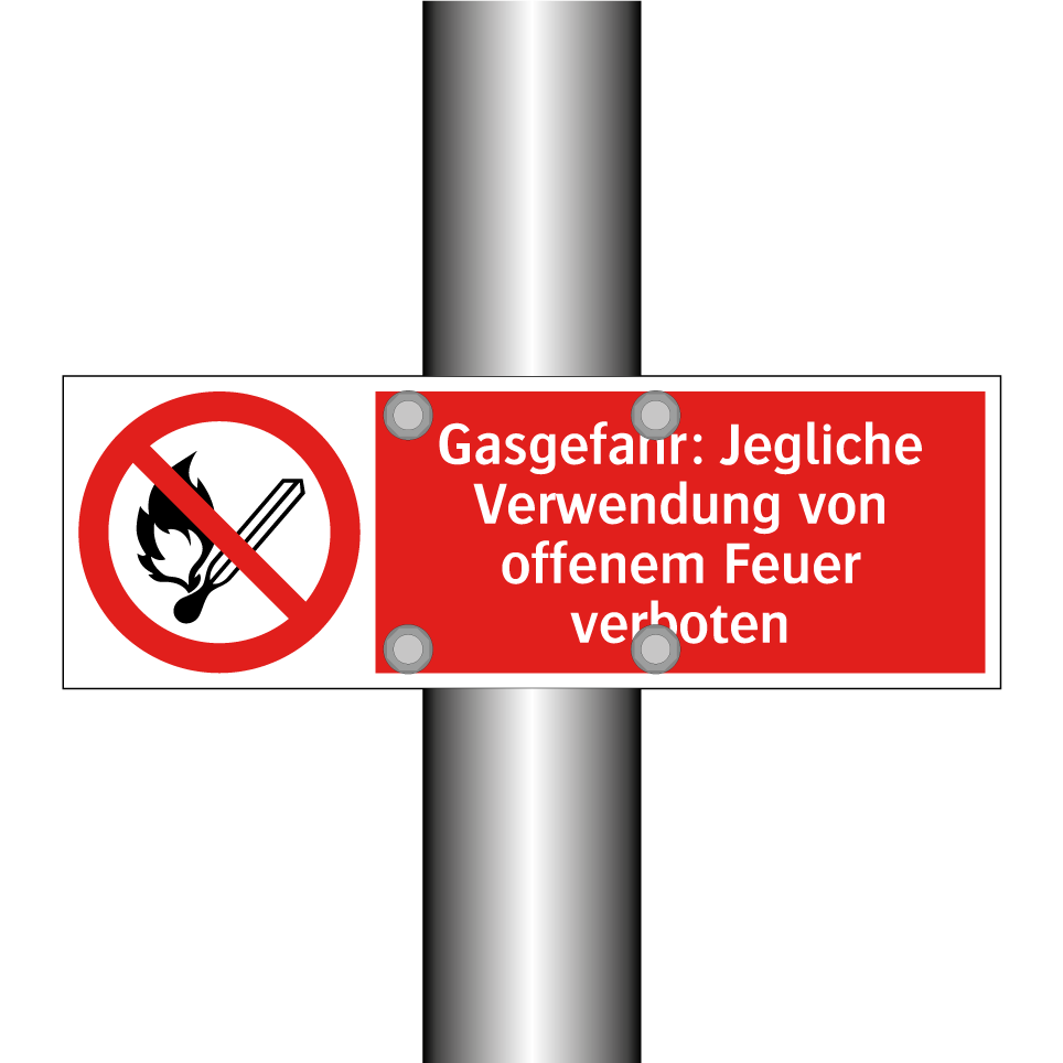 Gasgefahr: Jegliche Verwendung von offenem Feuer verboten