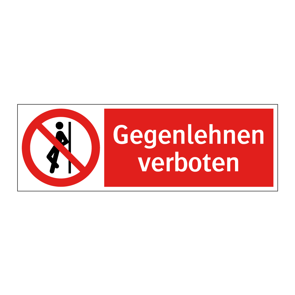 Gegenlehnen verboten