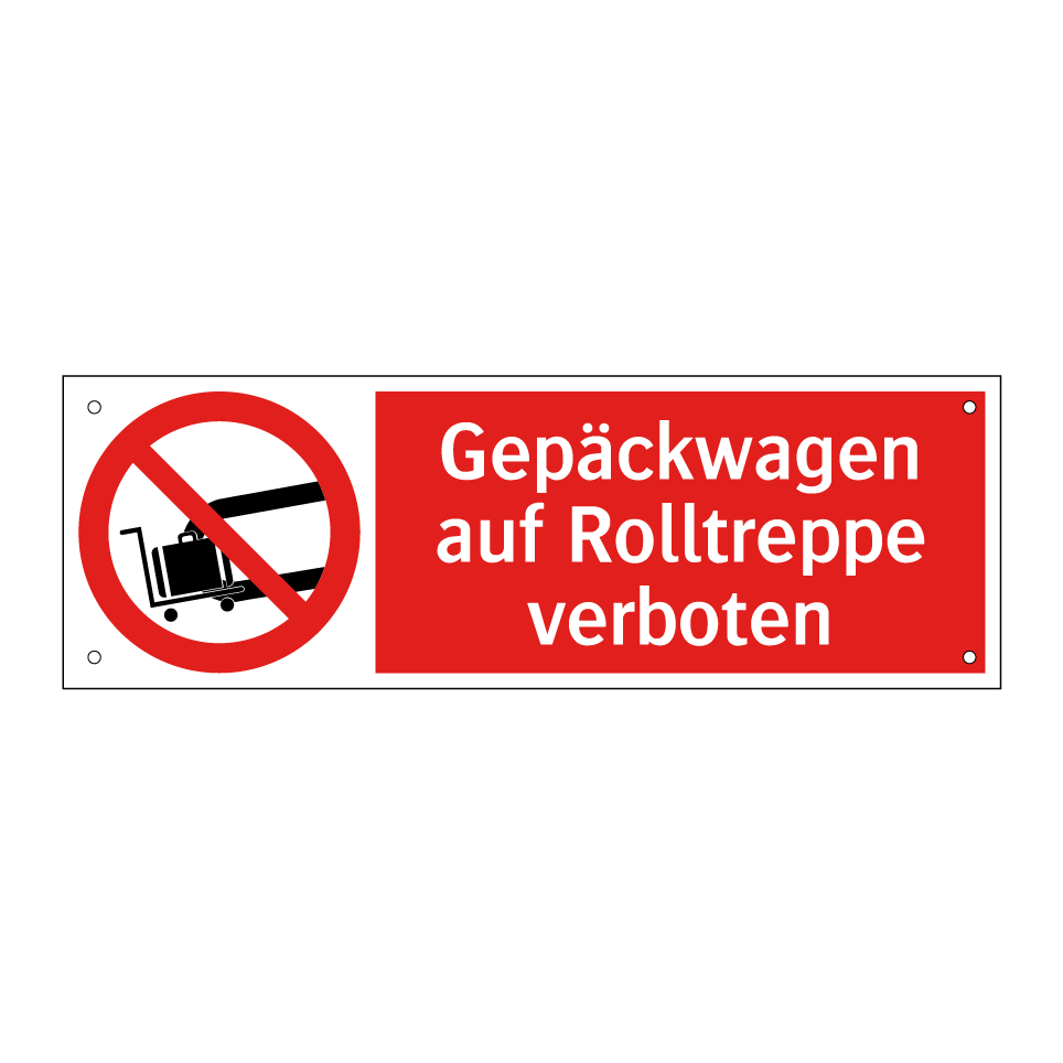 Gepäckwagen auf Rolltreppe verboten