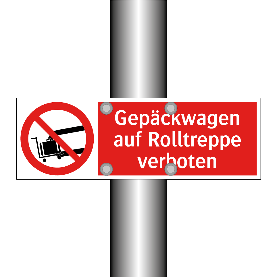 Gepäckwagen auf Rolltreppe verboten