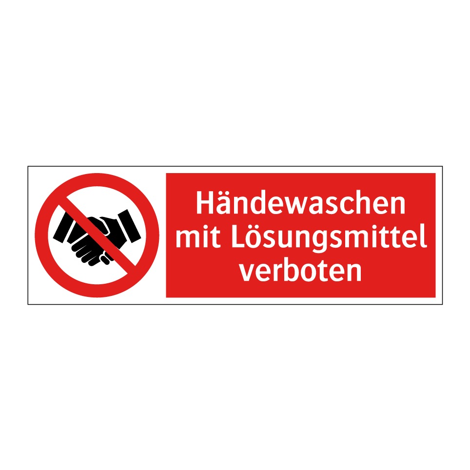 Händewaschen mit Lösungsmittel verboten