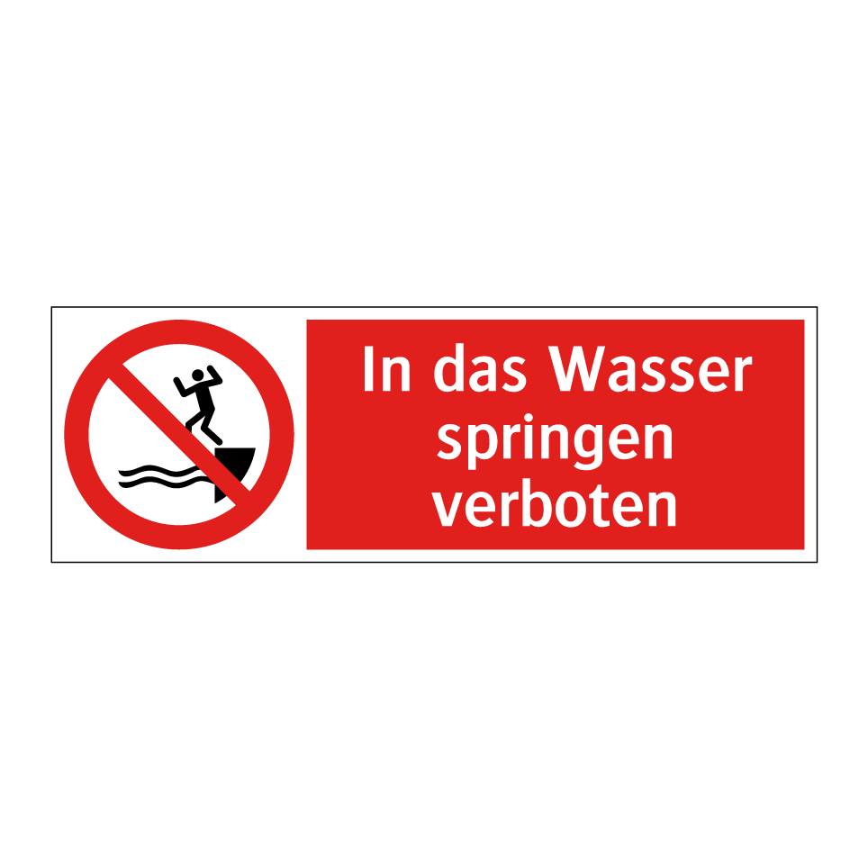 In das Wasser springen verboten
