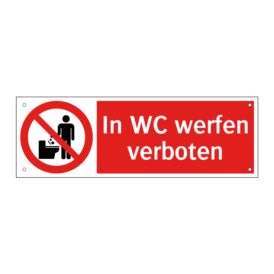 In WC werfen verboten