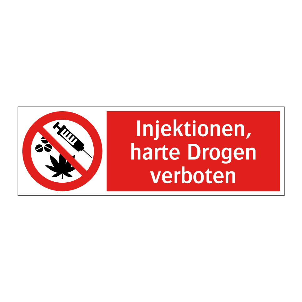 Injektionen, harte Drogen verboten