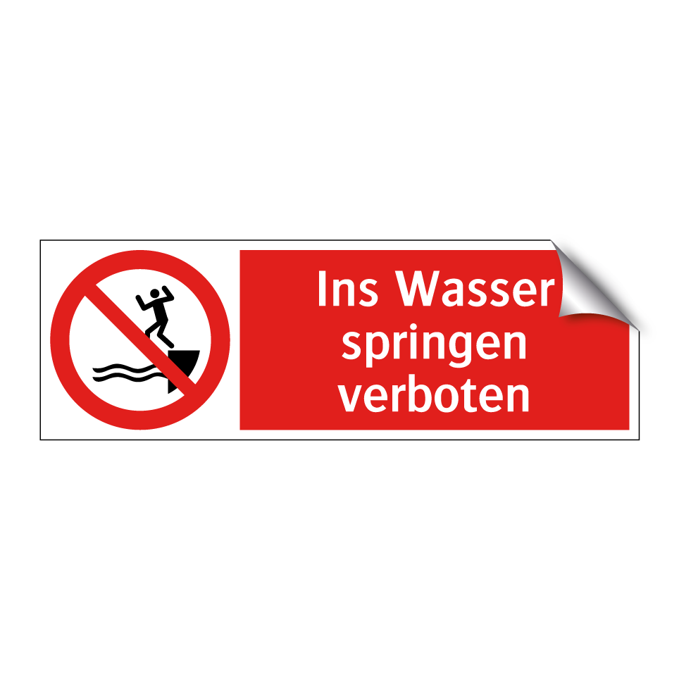 Ins Wasser springen verboten