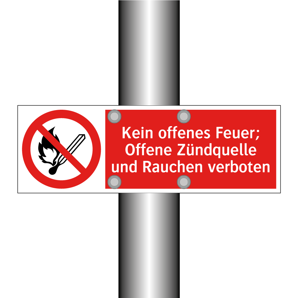 Kein offenes Feuer; Offene Zündquelle und Rauchen verboten