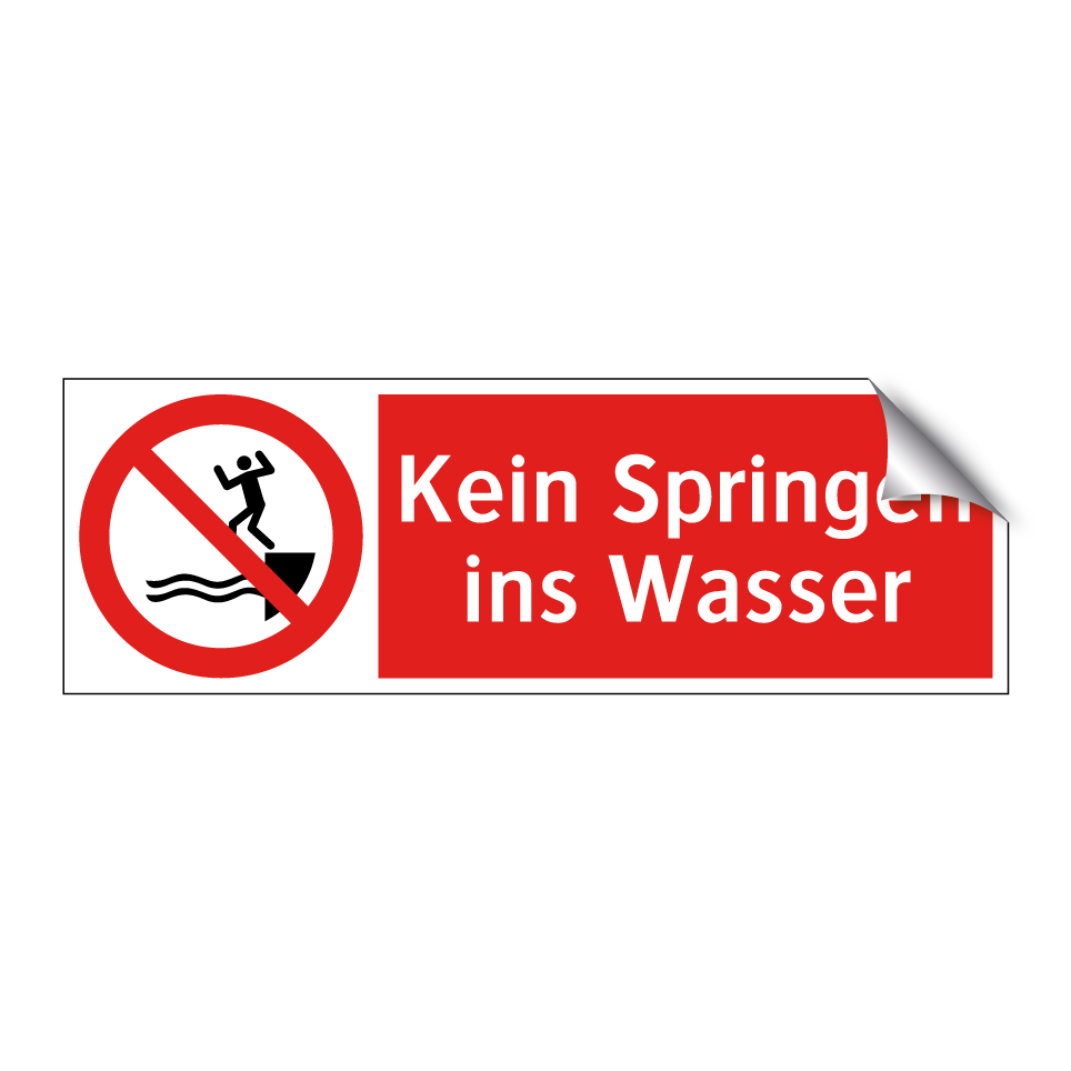 Kein Springen ins Wasser