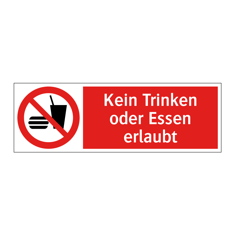 Kein Trinken oder Essen erlaubt