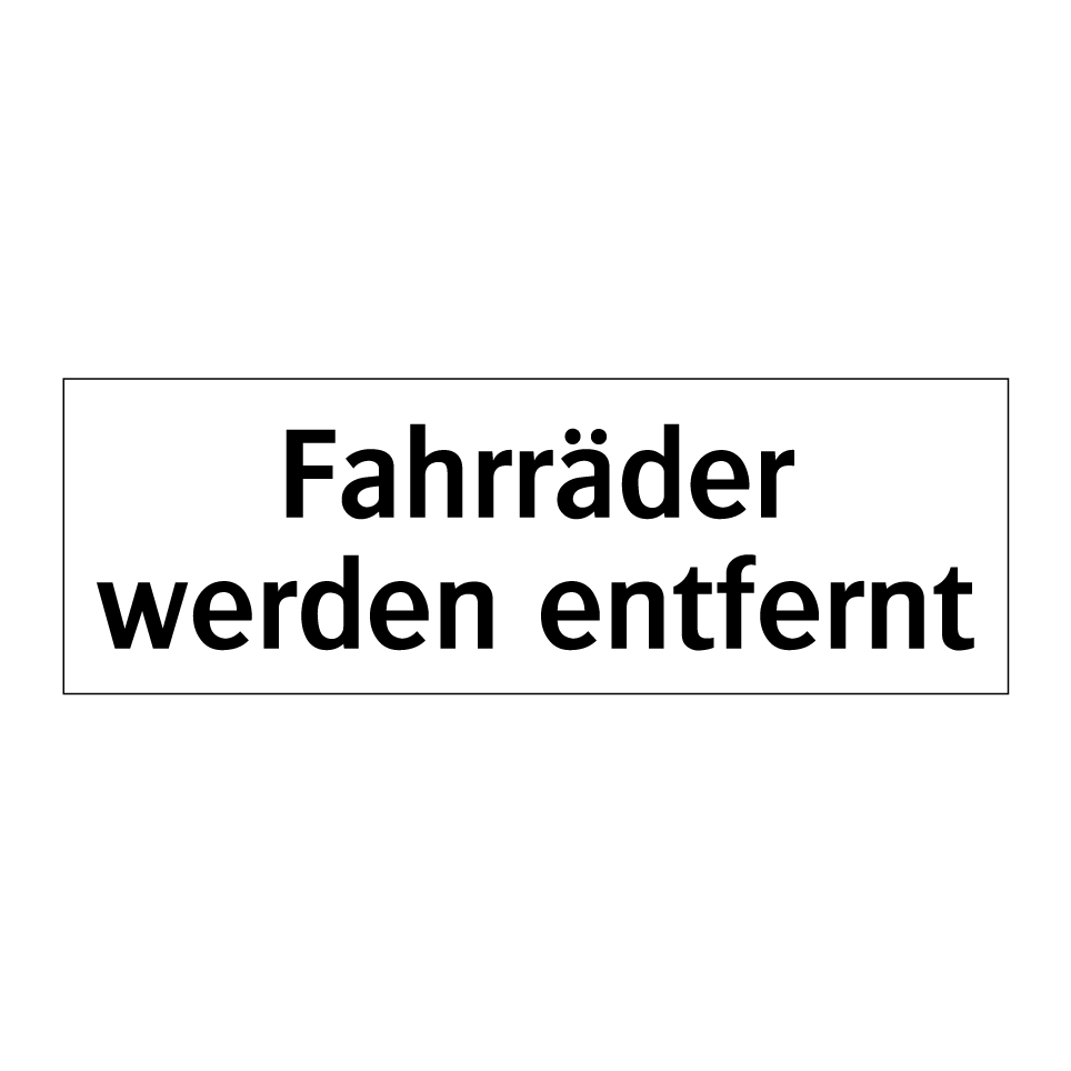 Fahrräder werden entfernt