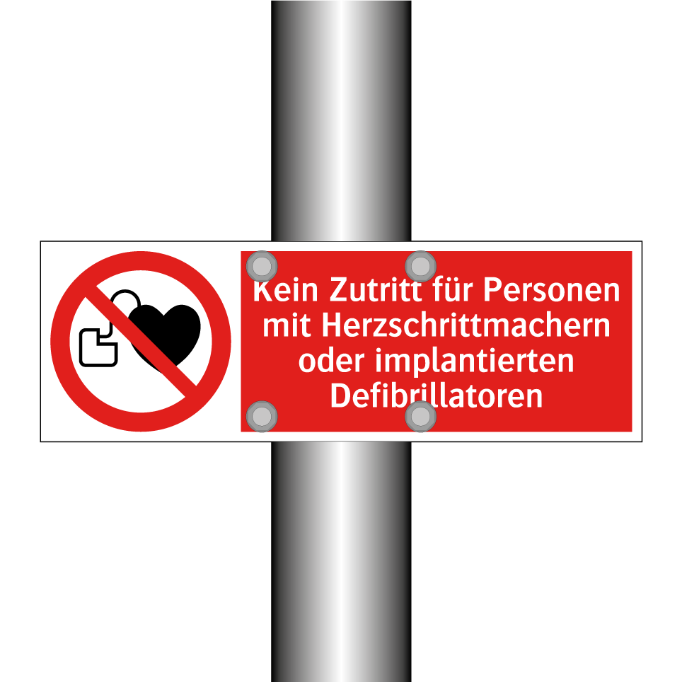 Kein Zutritt für Personen mit Herzschrittmachern oder implantierten Defibrillatoren