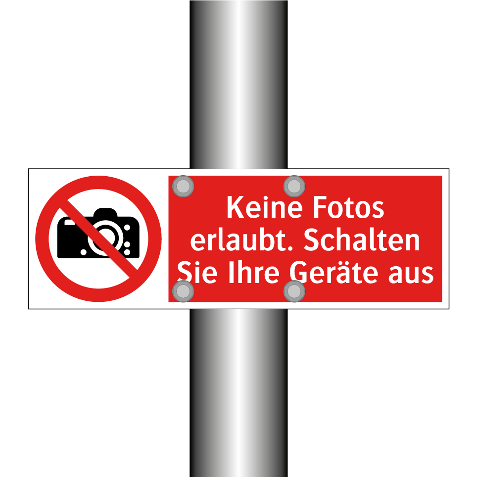 Keine Fotos erlaubt. Schalten Sie Ihre Geräte aus