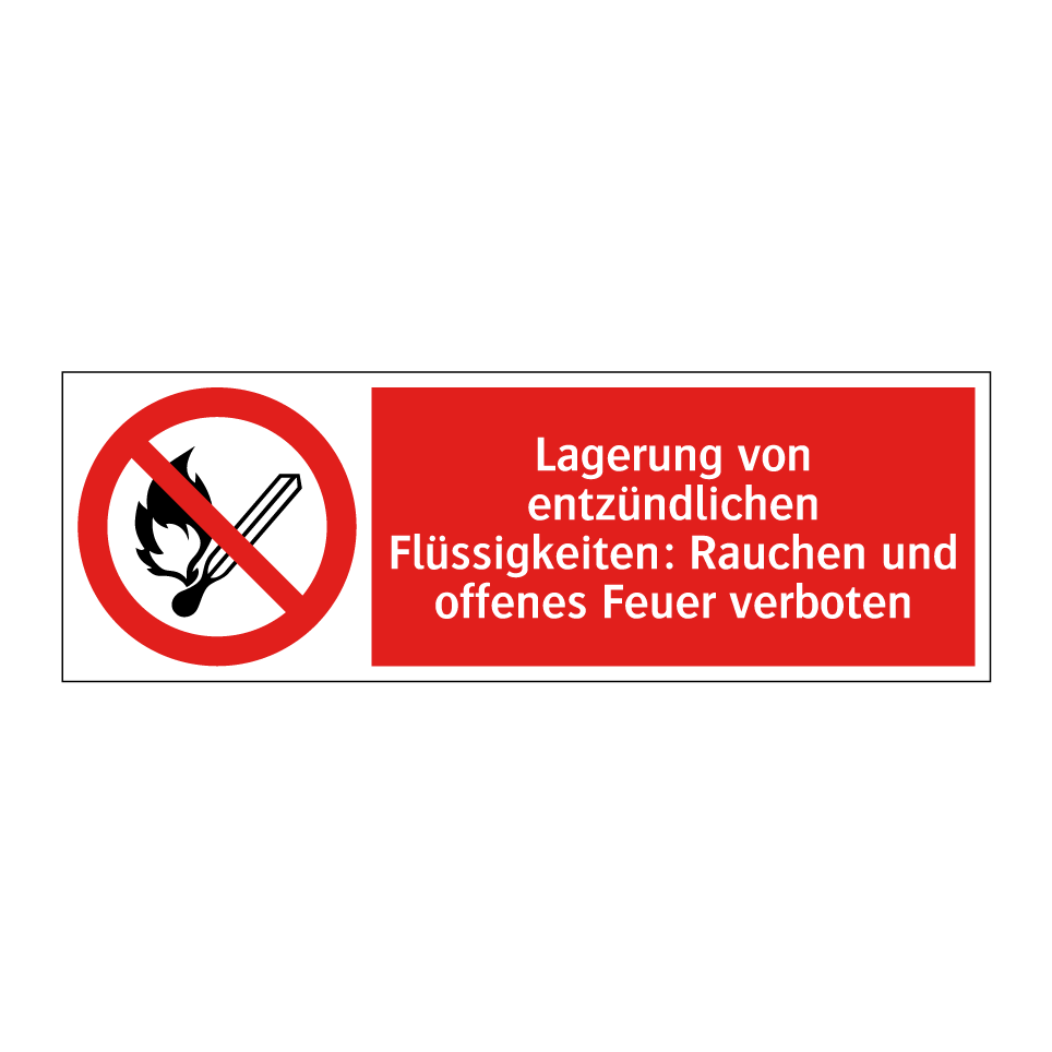 Lagerung von entzündlichen Flüssigkeiten: Rauchen und offenes Feuer verboten