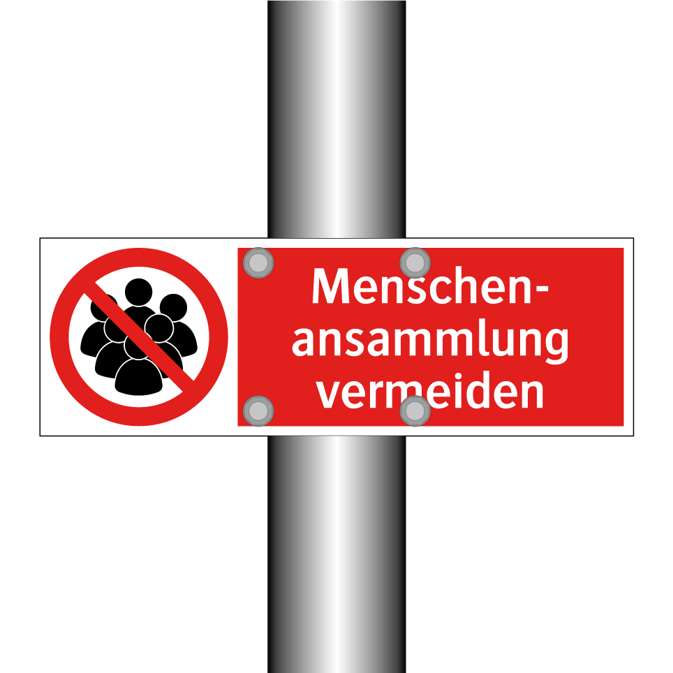 Menschen- ansammlung vermeiden