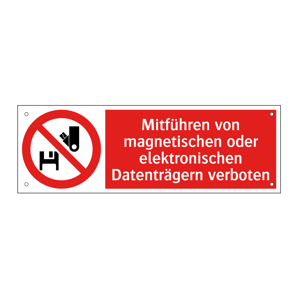 Mitführen von magnetischen oder elektronischen Datenträgern verboten