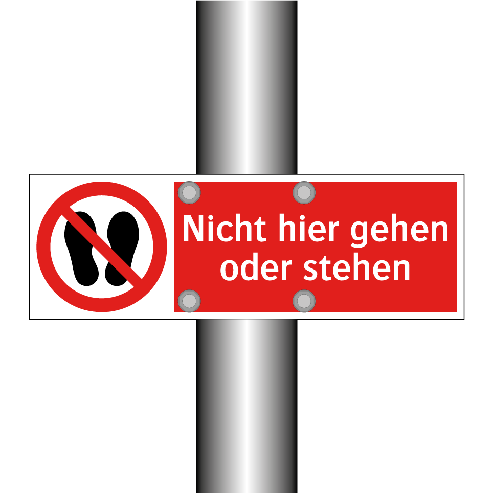 Nicht hier gehen oder stehen