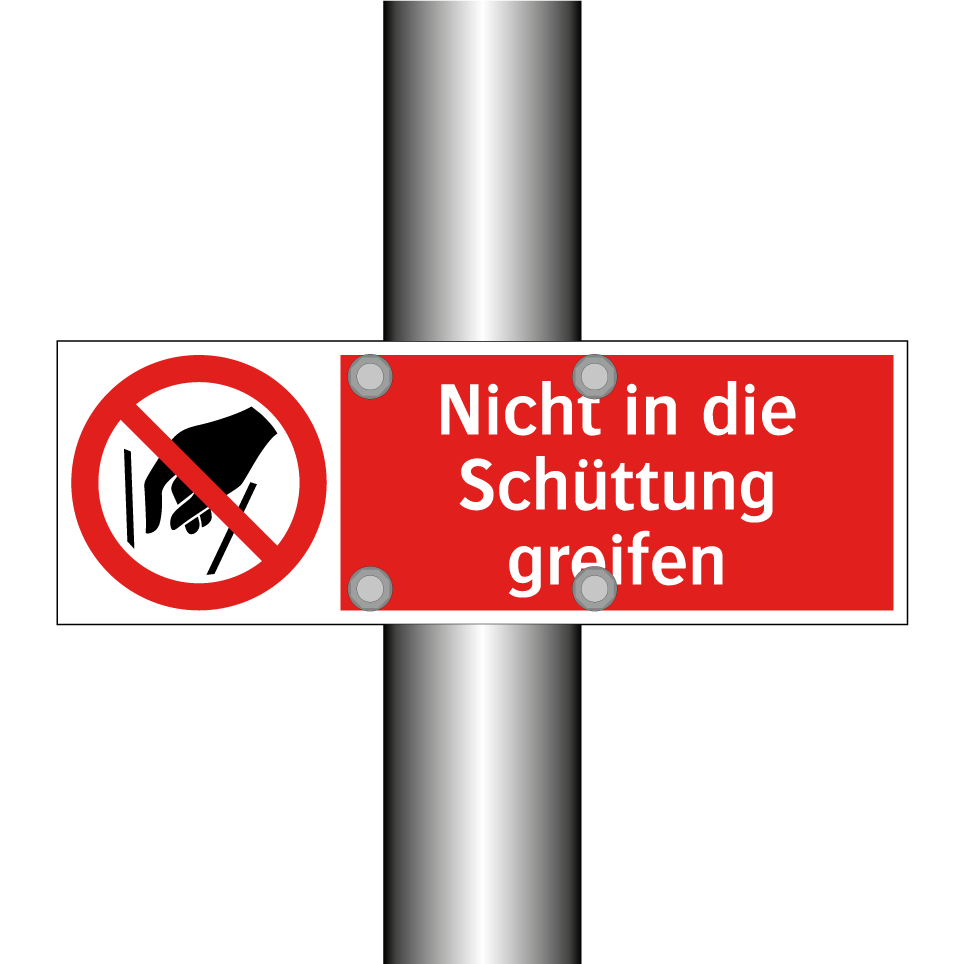 Nicht in die Schüttung greifen