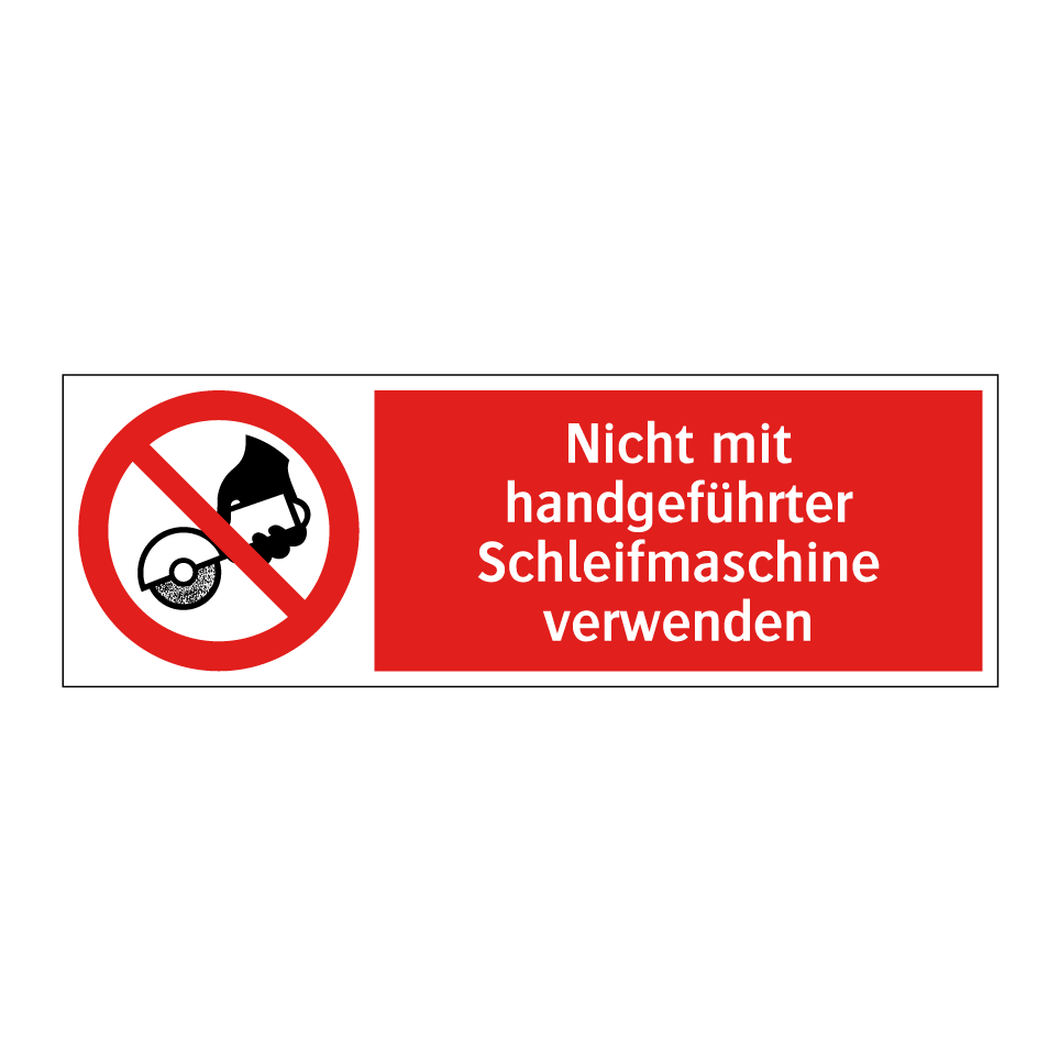 Nicht mit handgeführter Schleifmaschine verwenden
