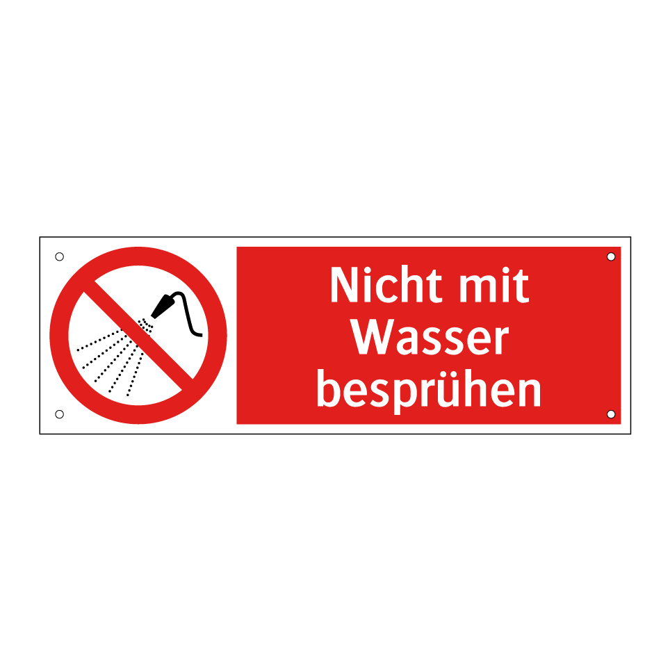 Nicht mit Wasser besprühen