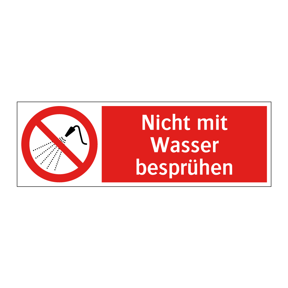 Nicht mit Wasser besprühen