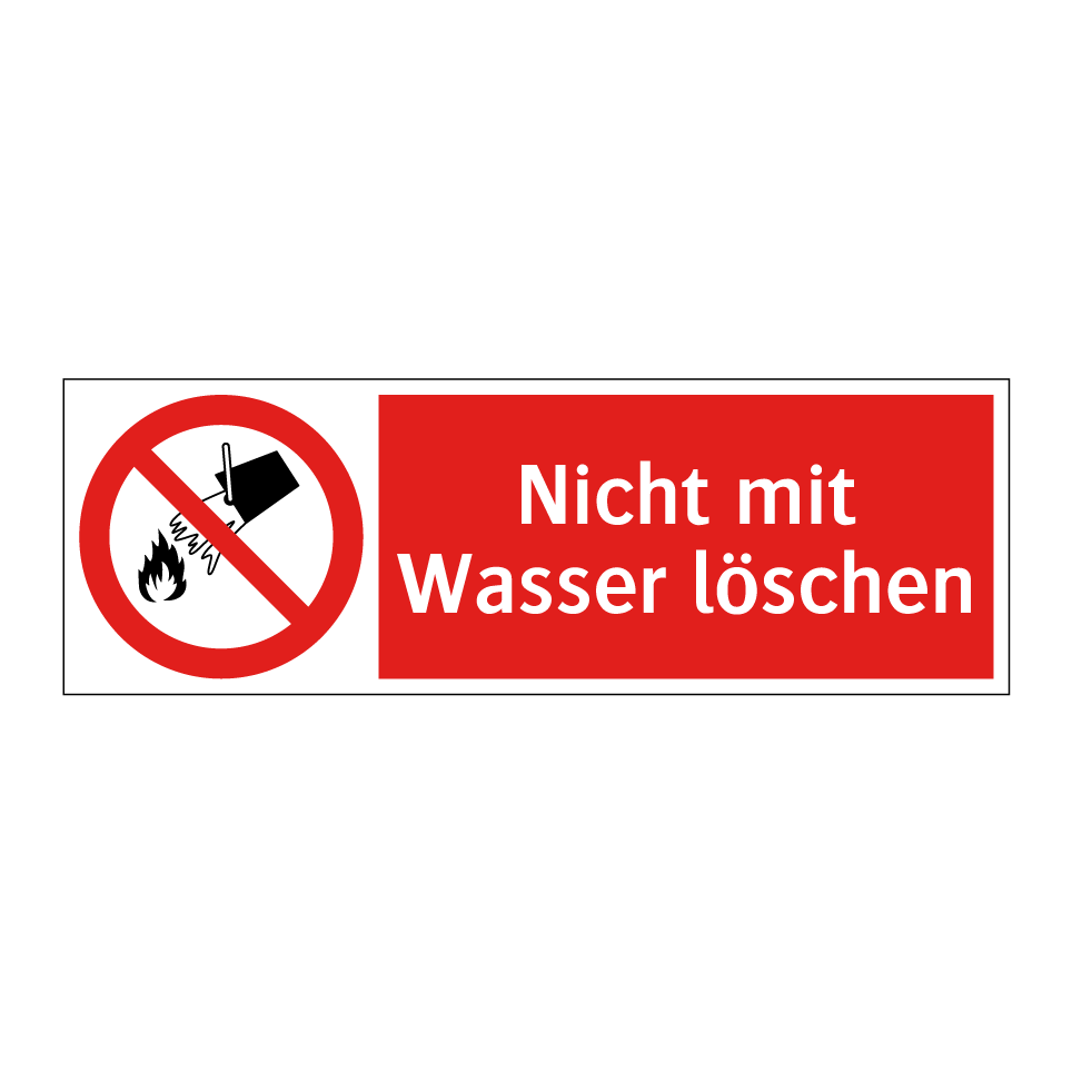 Nicht mit Wasser löschen