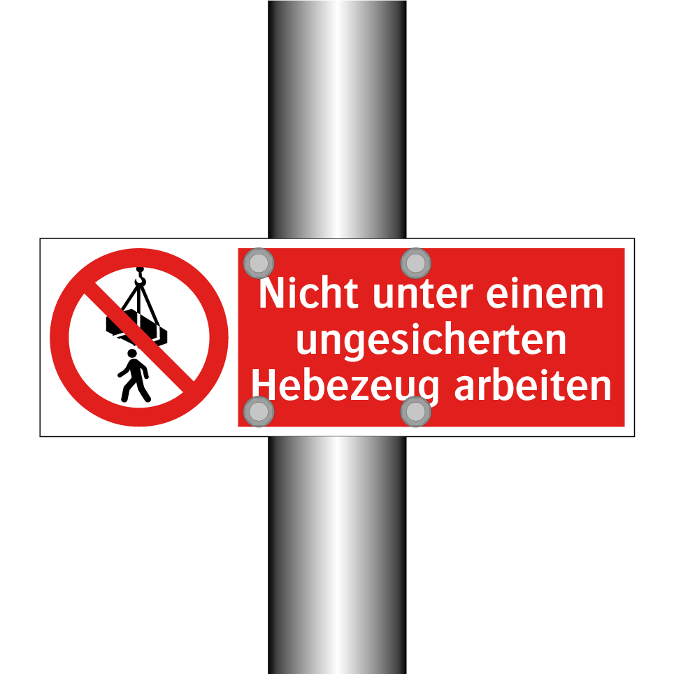Nicht unter einem ungesicherten Hebezeug arbeiten