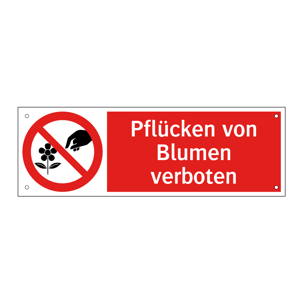 Pflücken von Blumen verboten