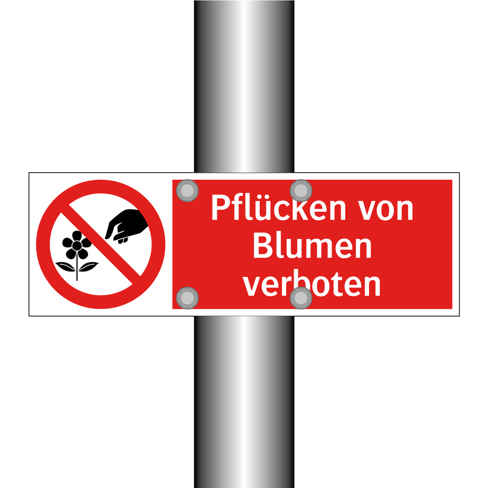 Pflücken von Blumen verboten