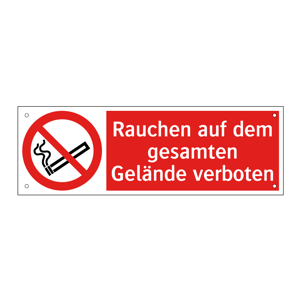 Rauchen auf dem gesamten Gelände verboten